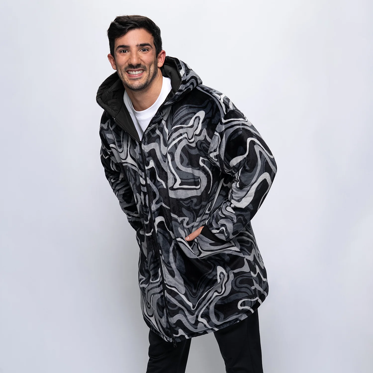 Black/Charcoal Swirl Print